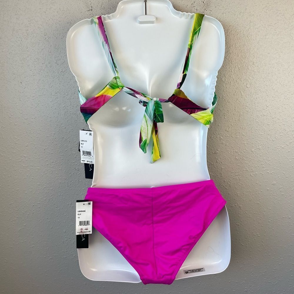 NWT La Blanca Tropical Bikini Top and Bottoms Size 12 - Picture 5 of 6